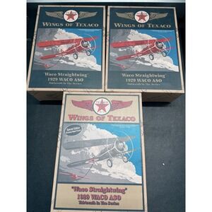 Lot of 3 Texaco "Wings of Texaco" die-cast airplane coin banks by Ertl. (m26)